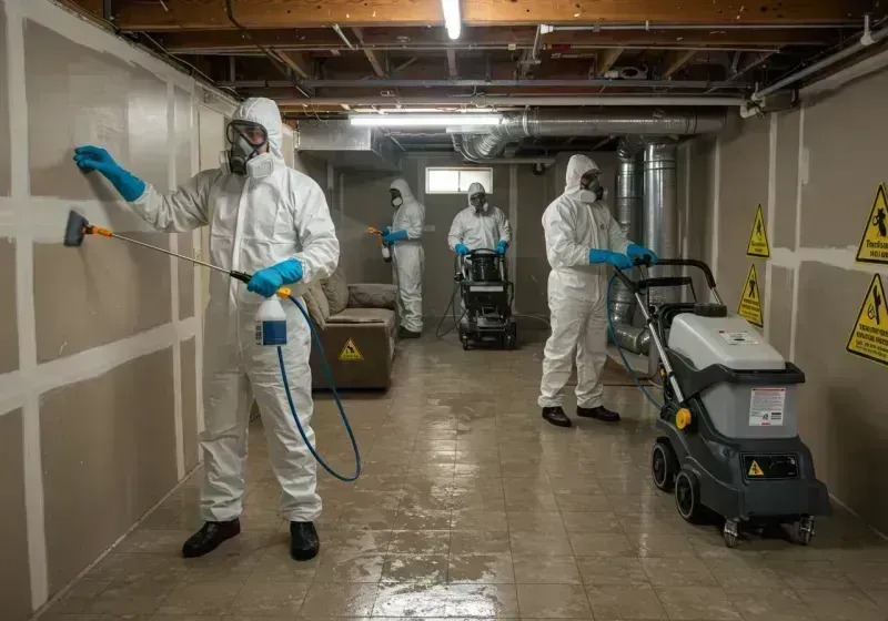 Basement Moisture Removal and Structural Drying process in Fox River Grove, IL